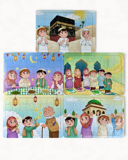 Puzzle sur le thème des 5 piliers de l'Islam