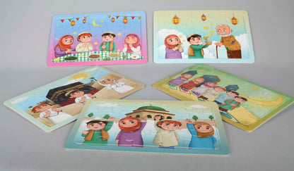 Puzzle set with the theme of 5 pillars of Islam