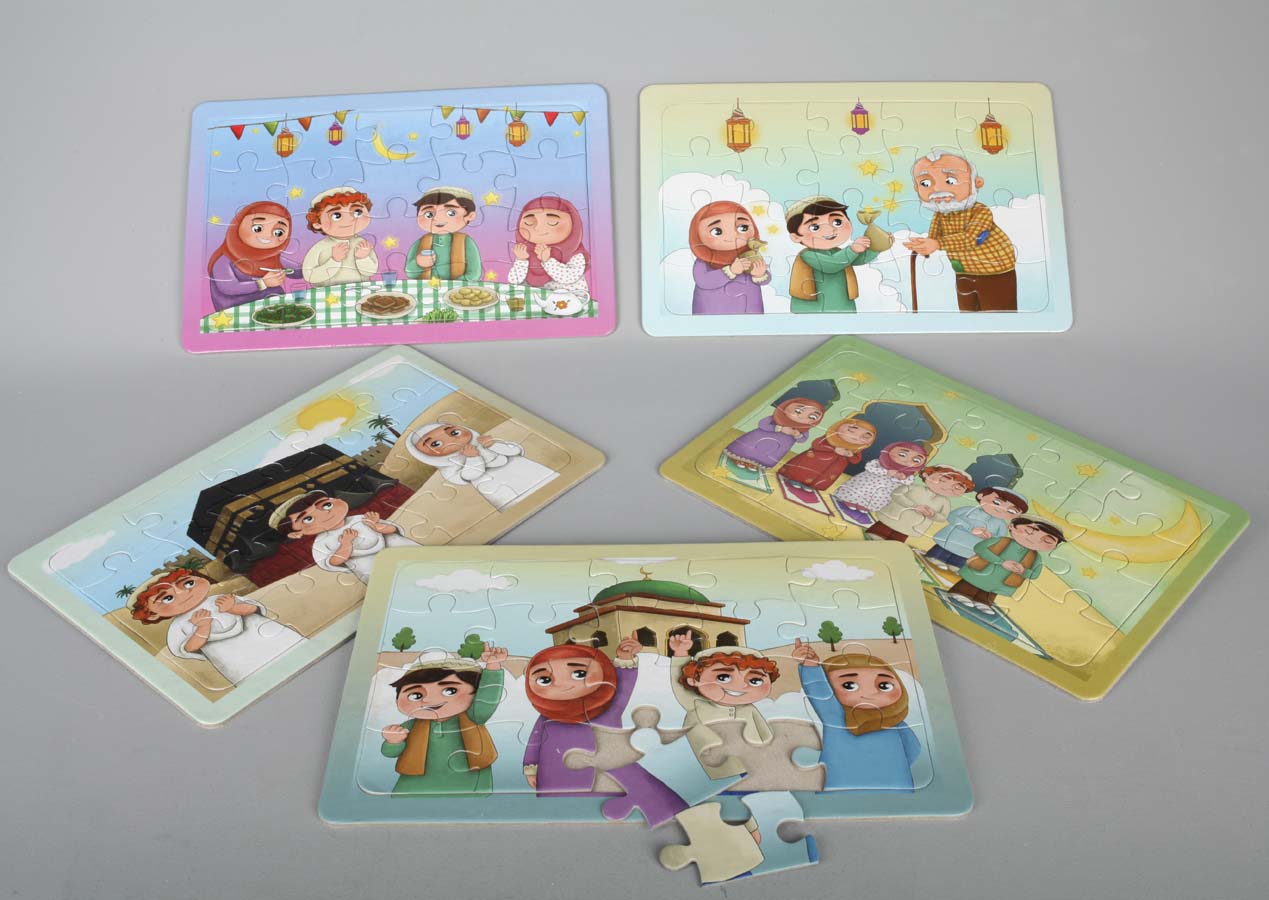 Puzzle set with the theme of 5 pillars of Islam