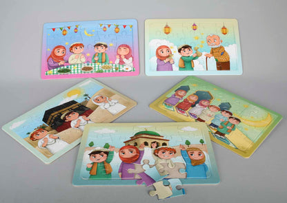 Puzzle set with the theme of 5 pillars of Islam