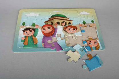 Puzzle set with the theme of 5 pillars of Islam